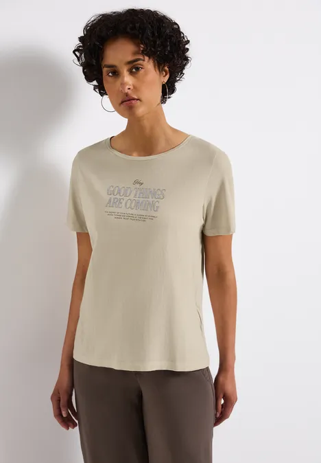 Washed-Look T-Shirt coastal beige