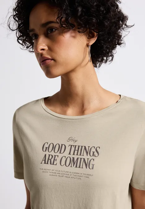 Washed-Look T-Shirt coastal beige