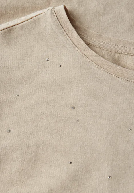 T-Shirt mit Dekosteinen coastal beige