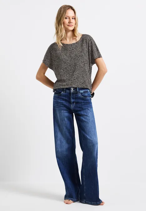 Shirt mit Leo-Muster cotton cream