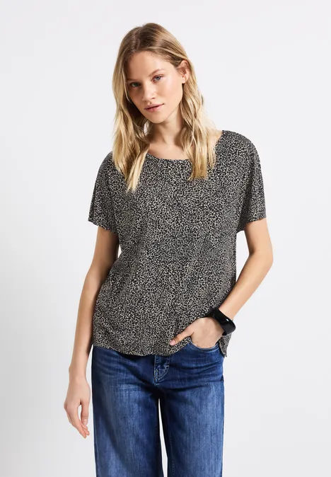 Shirt mit Leo-Muster cotton cream