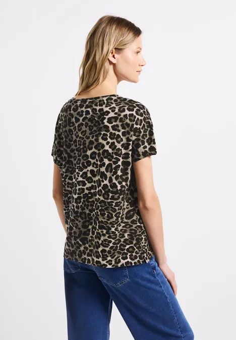 Shirt mit Leo-Muster Black