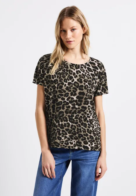 Shirt mit Leo-Muster Black