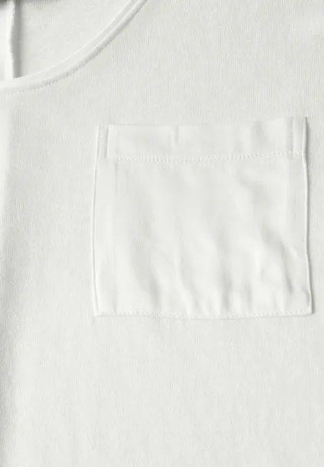 Leinen-Look T-Shirt off white