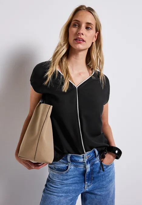 Shirt mit Tunnelzug Black