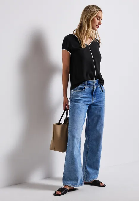 Shirt mit Tunnelzug Black