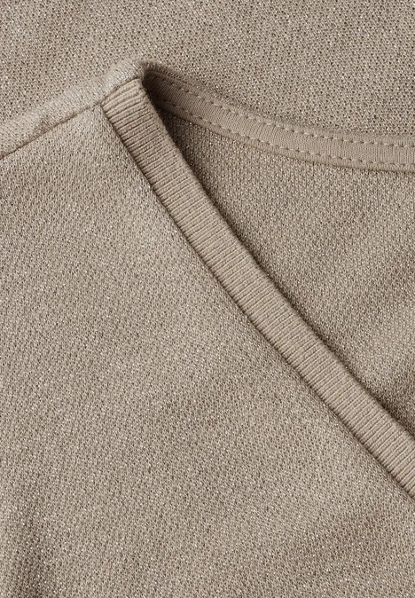 Glitzer-Shirt mit Tapedetail coastal beige