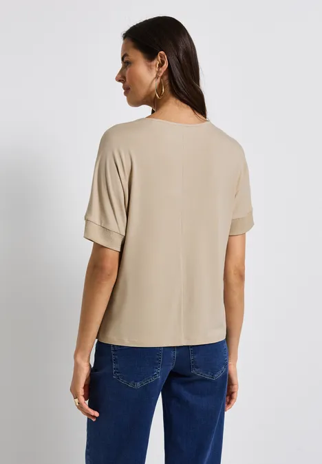 Strukturmix Shirt coastal beige