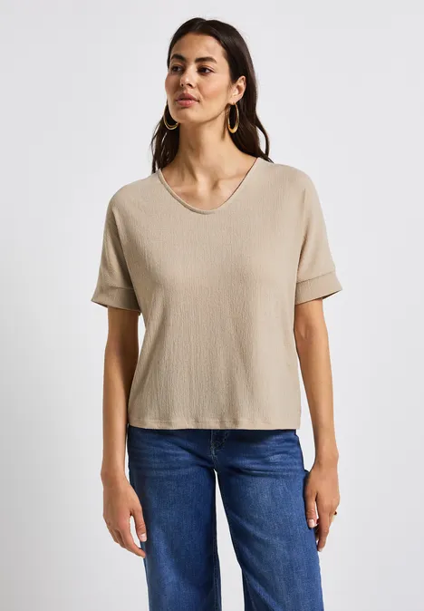 Strukturmix Shirt coastal beige