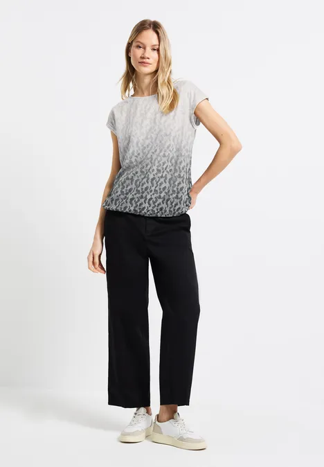 Ausbrenner-Shirt mit Print granite grey