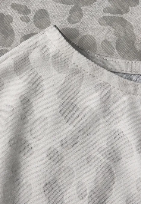 Ausbrenner-Shirt mit Print granite grey
