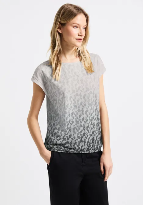 Ausbrenner-Shirt mit Print granite grey