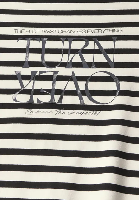 Streifenshirt mit Print Black