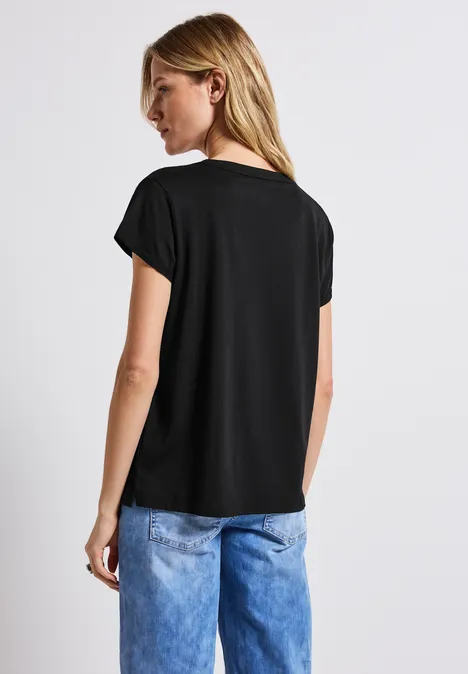 T-Shirt mit Wording Black