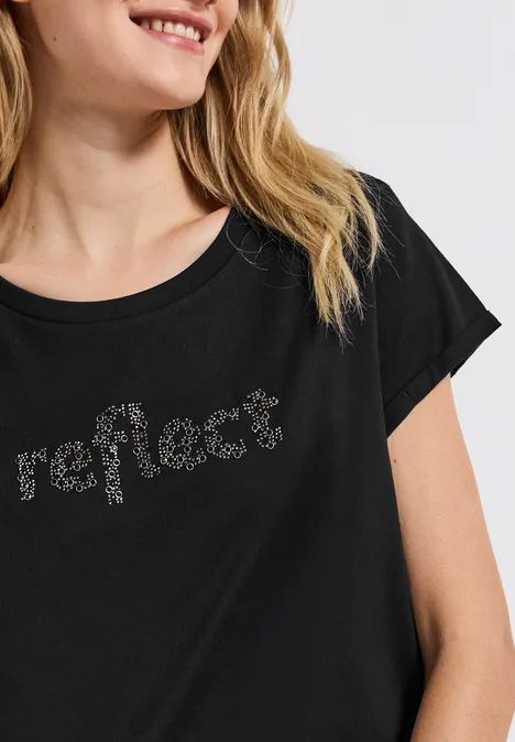 T-Shirt mit Wording Black
