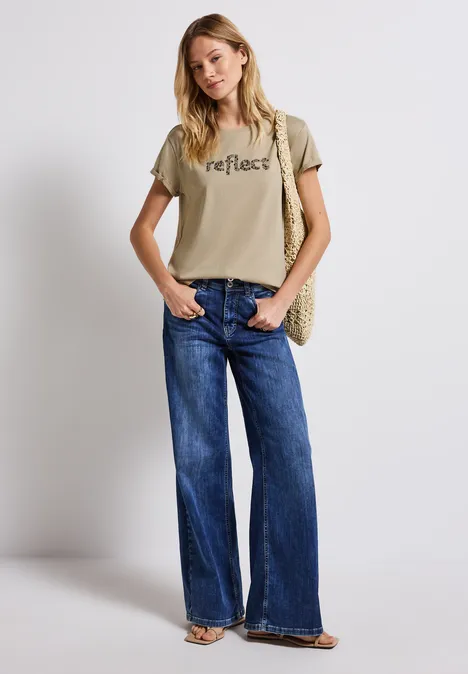 T-Shirt mit Wording coastal beige