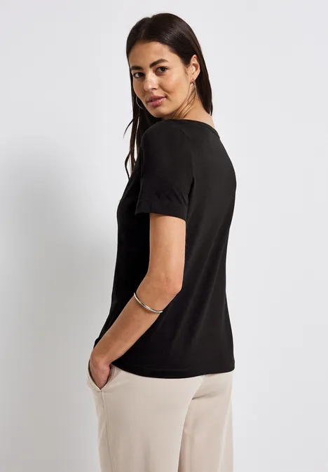 T-Shirt mit Folienwording Black