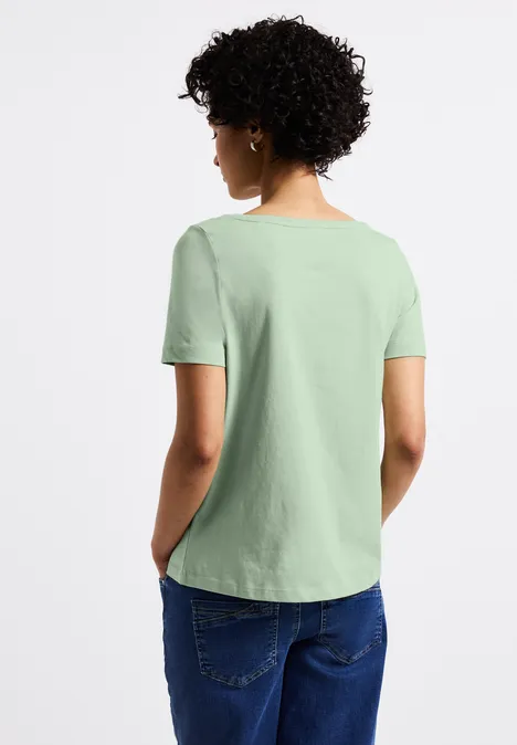 T-Shirt mit Folienwording soft jade green