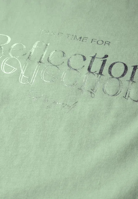 T-Shirt mit Folienwording soft jade green