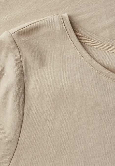 T-Shirt mit Folienwording coastal beige