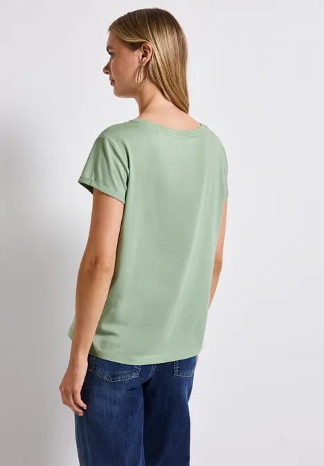 T-Shirt mit Wording soft jade green