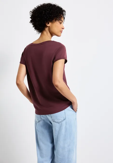 T-Shirt mit Wording dark cherry red