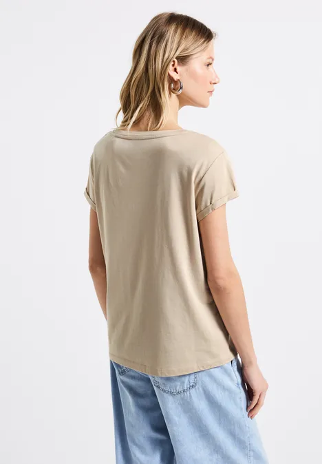 T-Shirt mit Wording coastal beige