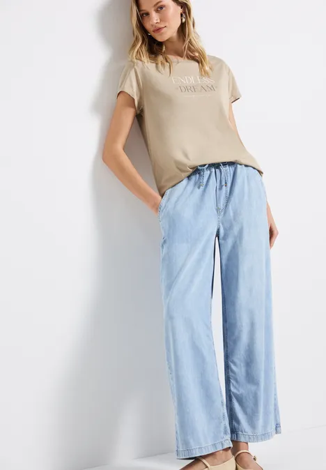 T-Shirt mit Wording coastal beige