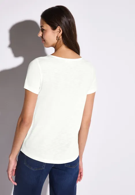 Basic T-Shirt in Unifarbe off white