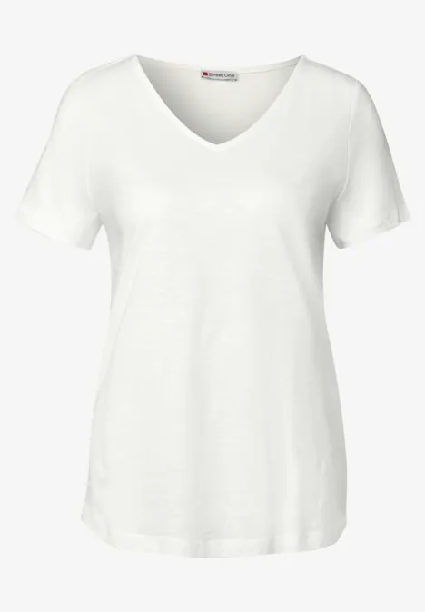 Basic T-Shirt in Unifarbe off white