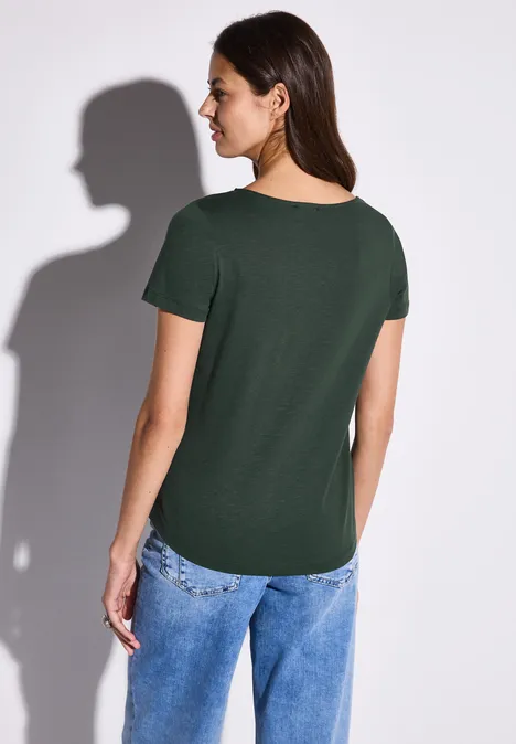 Basic T-Shirt in Unifarbe mid green