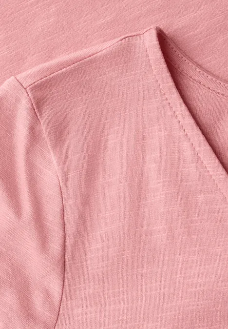 Basic T-Shirt in Unifarbe blush peach