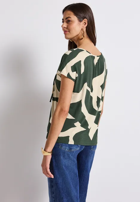 T-shirt tunique avec imprimé mid green