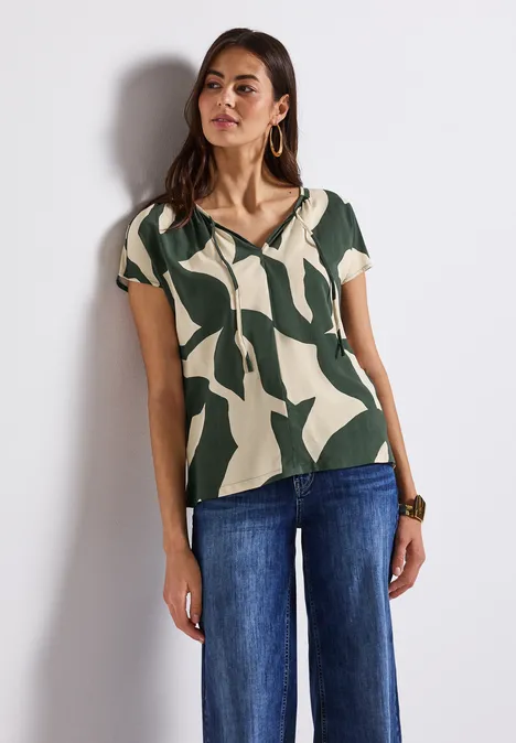 T-shirt tunique avec imprimé mid green