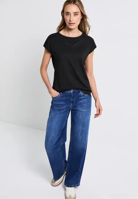 Shirt mit Deko-Tape Black