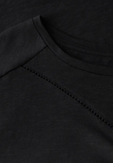 Shirt mit Deko-Tape Black