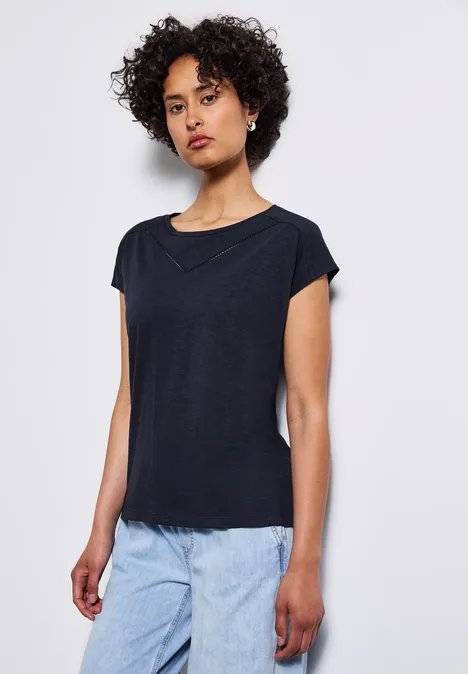 Shirt mit Deko-Tape deep blue