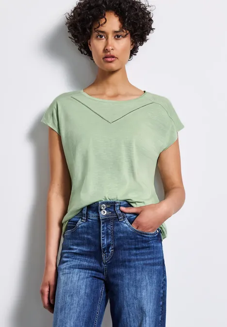 Shirt mit Deko-Tape soft jade green