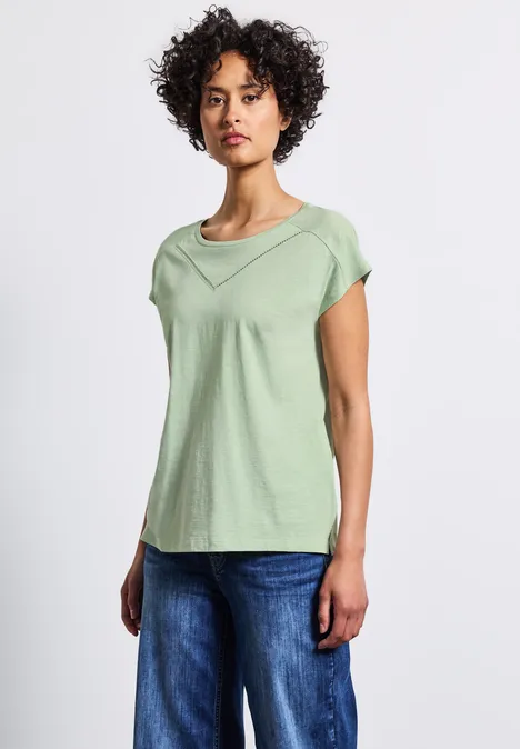 Shirt mit Deko-Tape soft jade green