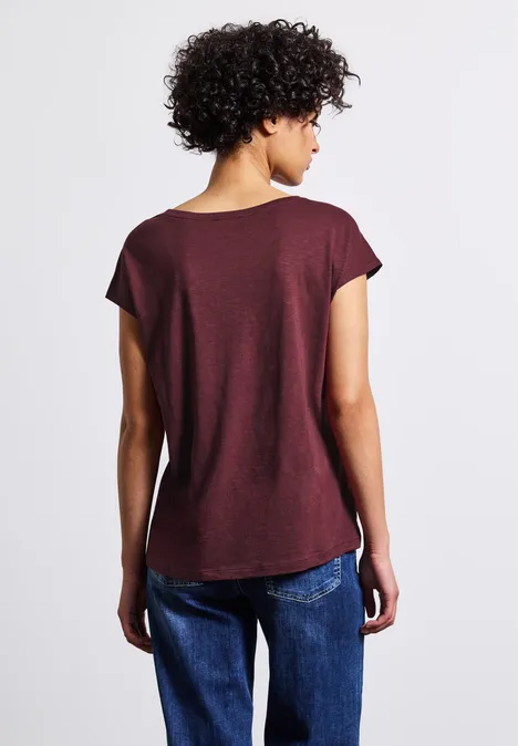 Shirt mit Deko-Tape dark cherry red