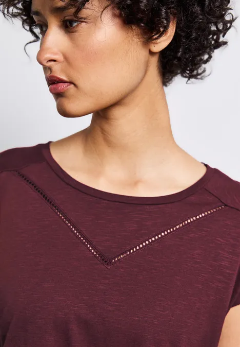 Shirt mit Deko-Tape dark cherry red