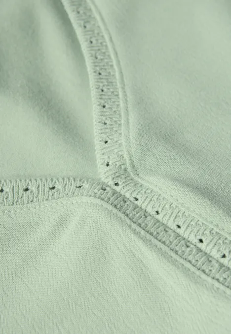 Top mélange de matières avec tape soft jade green