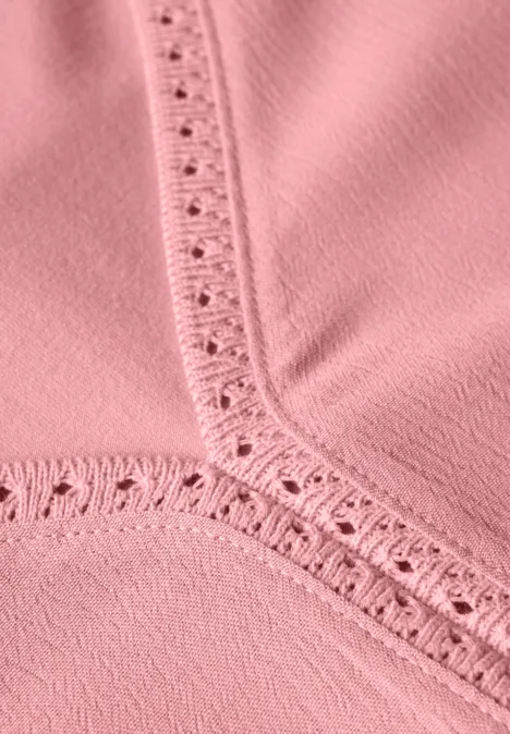 Top mélange de matières avec tape blush peach