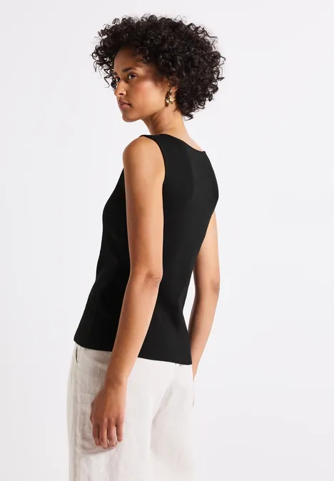 Top mit Herzausschnitt Black