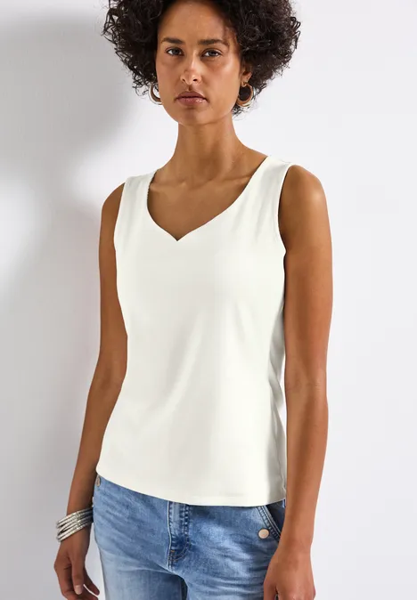 Top mit Herzausschnitt off white