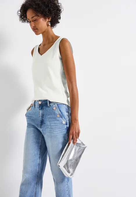 Top mit Herzausschnitt off white