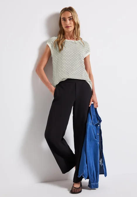 Shirt mit welligen Streifen off white