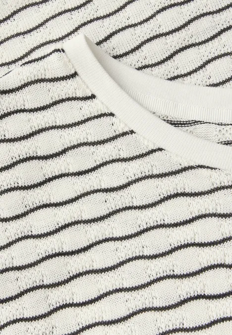Shirt mit welligen Streifen off white
