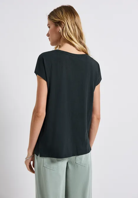 Shirt mit Häkeldetails pine grove green