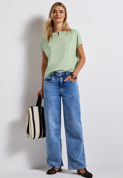 Shirt mit Cut-Out soft jade green